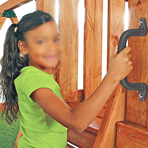 Dolibest Set of 4 Safety Playground Handles,Swing Set Kids Safety Hand Grips for Playset, Climbing Frame, Play House,Climbing Frame, Play House Handles(Black) - color: Black-4pcs