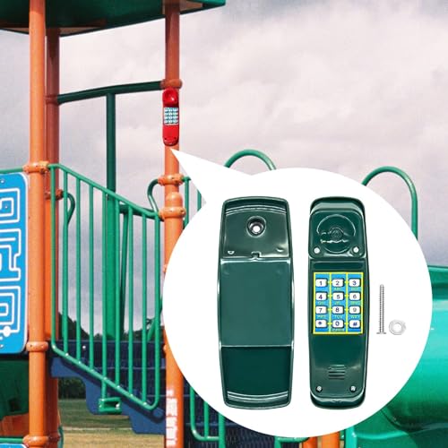 Pretend Phone Toy Pirate Wheel Game Playground Telephone Accessory for Children with Interactive Keys Quality Material Suitable for Swing Set Treehous, Green - color: Green