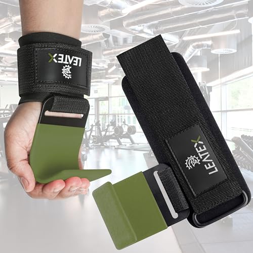 Weight Lifting Hooks (Pair) for Deadlifts, Pull Ups, Rows & Shrugs - Anti-Rip Nylon Strap Hand Grips with Thick Wrist Padding - Heavy Duty Wrist Straps for Weightlifting & Gym Workouts - color: Green Black