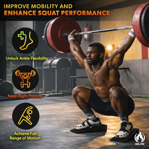 Non-Slip Squat Wedge Block, 2 Pack, Heel Elevated Design | 16 degree incline, durable PP material, calf and ankle stretch, anti-slip pads, includes carry bag