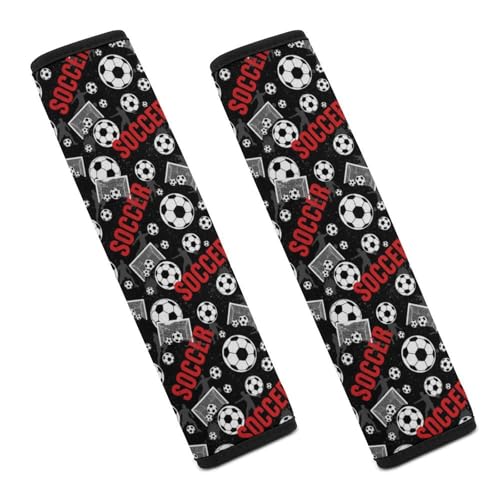 2 Pack Breathable Car Seat Belt Pad for Child, Stroller Pushchair High Chair, Soccer Arts Neck Strap Covers, Neck and Shoulder Support - color: Pattern 714