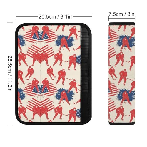 2 Pack Breathable Car Seat Belt Pad for Child, Stroller Pushchair High Chair, Ice Hockey American Flag Neck Strap Covers, Neck and Shoulder Support - color: Pattern 390