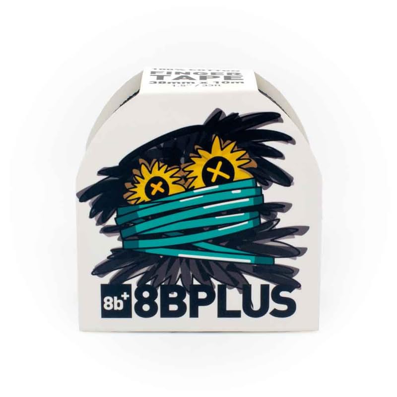8BPlus Bouldering Rock Climbing Finger Tape, Cotton Material, 1.5 inches (38 mm) x 32.8 feet (10 m) - color: Black