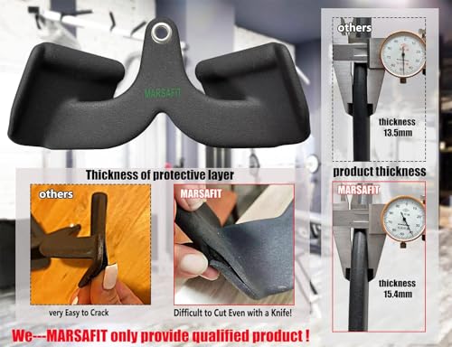 MARSAFIT Home Gym Fitness Rowing T-bar V-bar Pulley Cable Machine Attachment, Bicep Curl Tricep LAT pulldown Bar Back Strength Training Handle Grips LAT Pull Down Bar for Seat Row Workout - style: BTBAR 1902