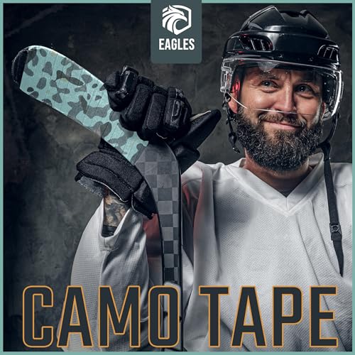 EAGLES Camo Tape Hockey Tape Multipurpose Cloth Tape Roll for Lacrosse Baseball & Softball Bats, Rackets, Pullup Bars, Handle Gardening Tools, Over Grip - Non-Reflective Camouflage Wrap - color: Camo