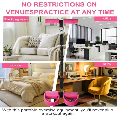 Upgraded Pedal Resistance Band with Handle - Fashion Puller Exercise Tool, Thickened Built-in Latex Tube Pedal Resistance Device & Soft Nitrile Rubber Anti-Slip Footrest for The Core/Arms