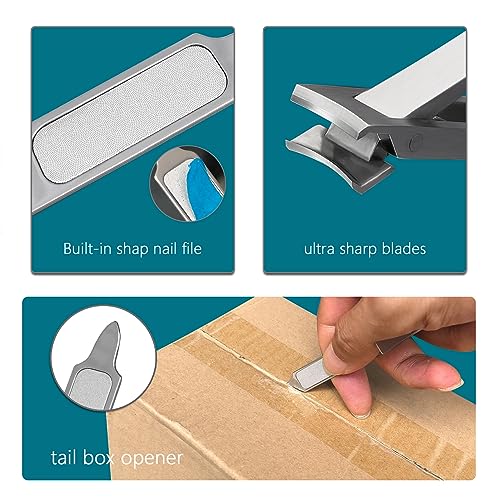 Ultra Thin Portable Fingernail Clipper Small Pocket Folding Nail Clippers, Wide Jaw Cutter with Keychain Curved Trimmer, Flip Open Brushed Finish (Small-Brushed) - size: Small