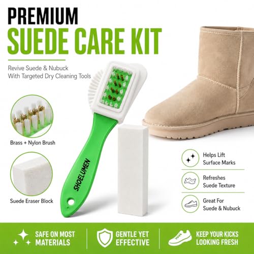 Shoe Cleaner Sneakers,8.5oz Shoe Cleaning Kit with 2 Brush,Shoe Cleaning Removes Dirt and Stain for White Shoes, - style: With Suede Cleaner Kit