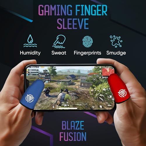 Gaming Finger Sleeves Cots Gloves Covers Protectors Thumb Hand Guard Sleeve for PUBG Mobile Phone Gamer Grip Pro - color: Blaze Fusion