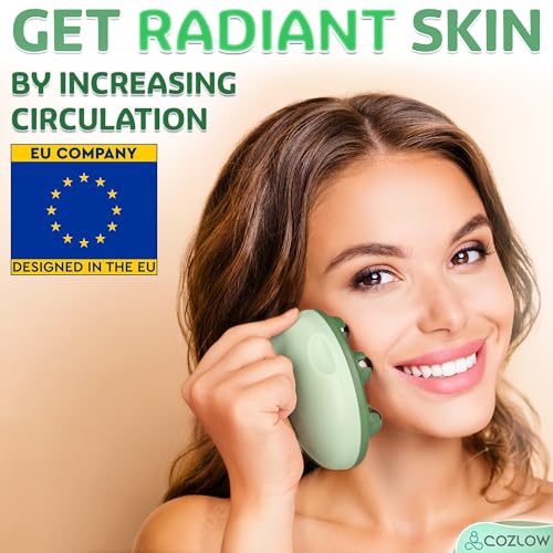 Handheld Lymphatic Drainage Massager - May Reduce Appearance of Cellulite | Cozlow manual massage tool w/ 7 rolling balls, helps support lymph system care, promotes healthy circulation & smoother skin - color: Lymphatic Massager