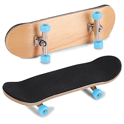 HERCHR Finger Boards, 1Pc Maple Wooden Alloy Fingerboard Finger Skateboards Creative Fingertips Daliy Playing Relaxing Movement Set with Box for Relax Play (Light Blue) - color: Light Blue