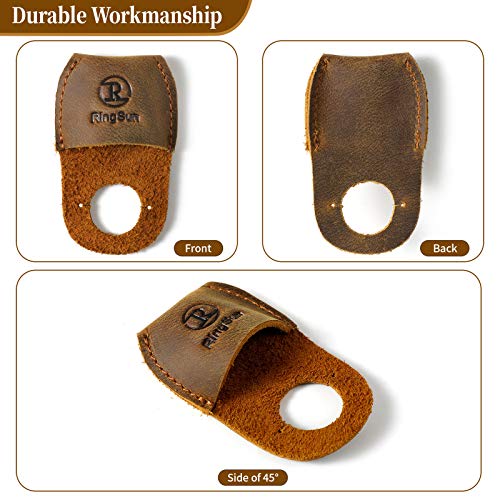 Thumb Guard Wood Carving Tools, Leather Finger Protector, Handmade Carpenter Working Carving Kit Accessories Brown RS40 - color: Brown