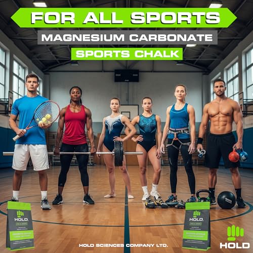 HOLD Sports Chalk – Pure Magnesium Carbonate for Climbing, Weightlifting, Gymnastics & Powerlifting – No Additives, Non-Toxic, Sweat-Resistant, Strong Grip Performance - style: Chunky