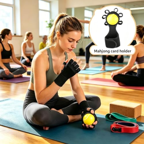 Hand Exercise Balls Finger Muscle Trainer Tool | Hand Strengthening Gear for Weightlifting Office Rock Climbing Home Fitness Gym Outdoor Workout - color: Yellow