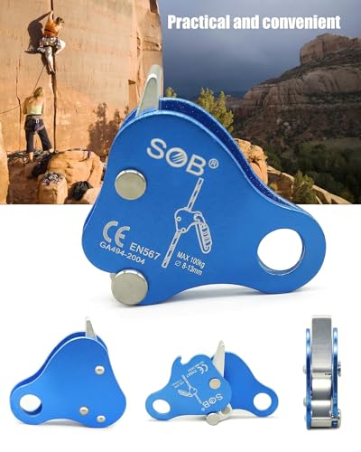 Climbing Ascender Fall Protection Device - Aluminum Magnesium Alloy Rope Grab Clamp for Rock Climbing, Mountaineering, Arborist, Aerial Work