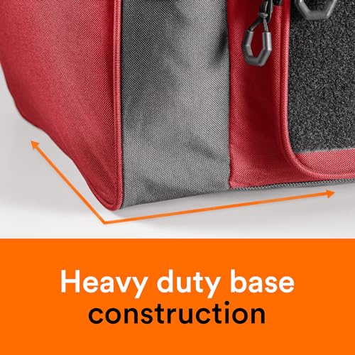 Fitdom 130L 36" Extra Large Sports Gym Equipment Travel Duffle Bag | Heavy Duty, Adjustable Shoulder Strap, 7 Compartments, Perfect for Soccer Baseball Basketball Hockey Football, Team Coaches - color: Red