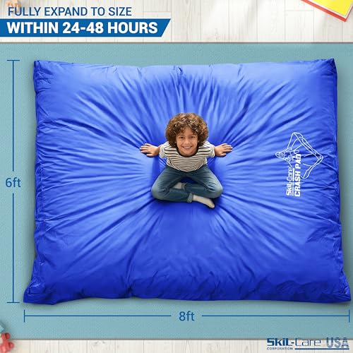 Skil-Care Crash Pads for Kids Sensory, High-Density Foam Crash Mat, Nylon | Water-Resistant Cover Crash Pads with Mesh Vents from 3x4ft to 8x8ft for Daily Use in Sensory Rooms, Schools, Clinics, Home - size: 6x8 Feet