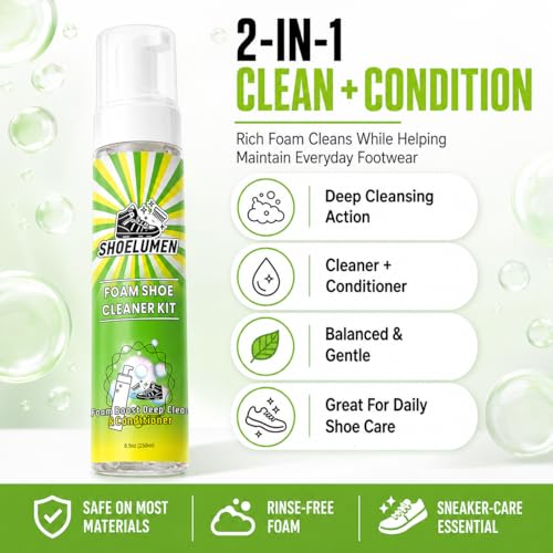 Shoe Cleaner Sneakers,8.5oz Shoe Cleaning Kit with 2 Brush,Shoe Cleaning Removes Dirt and Stain for White Shoes, - style: With Suede Cleaner Kit