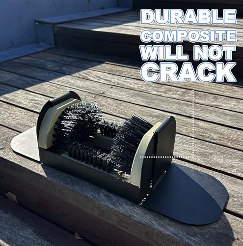 Boot Scrubber with 2 Footboards, No Mounting Required | Outdoor Heavy-duty boot scraper remove mud, dirt & debris. for Entryway work boots, garden & garage. - color: Boot Scraper With Footboard