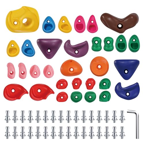 Kids Rock Climbing Holds, 36-Piece Hardware Set, Multicolor - color: 36 Pcs - Multicolor