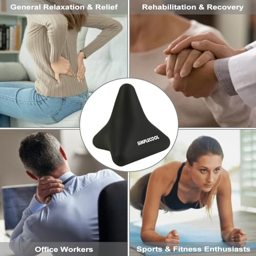 Manual Trigger Point Massage Tool Small Massager Ball 3″×2.6″ Black | For Deep Tissue Myofascial Release Physical Therapy Plantar Fasciitis Pain Relief Muscle Knot Psoas Hip Flexor Iliacus - color: Black