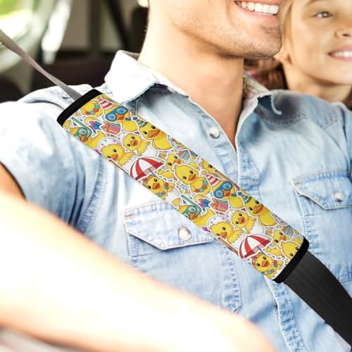 Universal Fit Yellow Duck Cute Ducks Seat Belt Shoulder Pad for Adult Use, Most Cars, 1 Pair Harness Pads Strap Anti-Slip Pad - color: Pattern 620