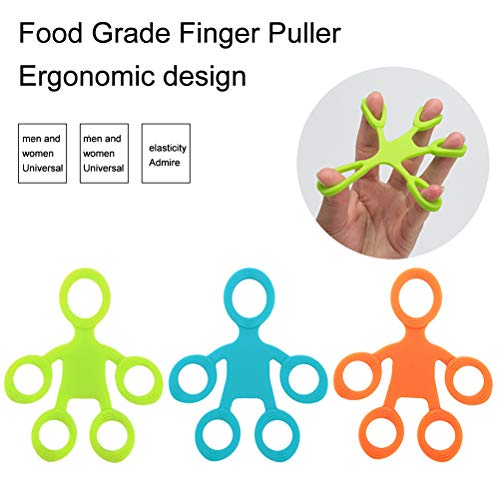 3 pcs Finger Hand Grip 3 Levels Silicone Ring Strengthener Exerciser Trainer Band Fitness Expander Stretcher