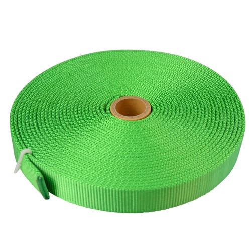 SEPEAK 1 inch Nylon Tubular Webbing UIAA Certified 1pc,Green,10 Yard | 20kN/4500lbs Heavy Duty Webbing Straps fo Outdoor Climbing, Rescue, Firefighting, Hanging, Rigging - color: Green, size: 1 inch x 10 yard