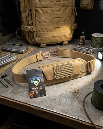 WYNEX Shoulder Strap, 55 inch Universal Bag Strap Replacement with Pad | Single Shoulder Strap with Detachable Thick Pad, Crossbody Bag Strap for Tactical Pouch Tool Bag Messenger Bag Luggage Duffle - color: Khaki, size: 2“ Strap