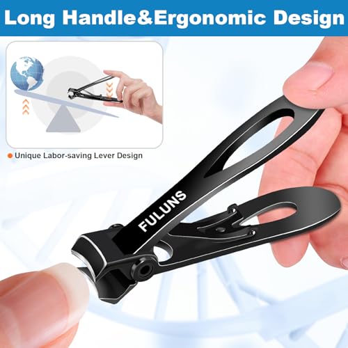 Toenail Clippers for Seniors Thick Toenails, Large Nail Clippers for Men Thick Nails with 16MM Wide Jaw Opening, Heavy Duty Sharp Slanted Fingernail Clipper Nail Cutter Gifts for Men Women Adults - style: Black Toenail Clippers Set