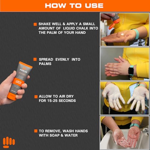 HOLD Liquid Sports Chalk for Climbing, Weightlifting, Gymnastics & Powerlifting – No Additives, Non-Toxic, Sweat-Resistant, Strong Grip Performance - style: Unscented