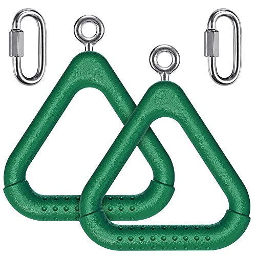 Dolibest Monkey Bars Swing Trapeze Bar Kids Monkey Bars Playground Trapeze Bar Swingset Rings Swing Sets for Backyard with Monkey Bars Ninja Course for Kids Outside Playset with Monkey Bars (2Pcs) - color: Green-2 Pack