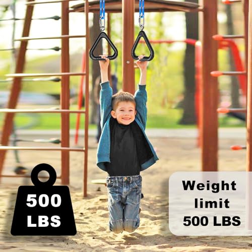 Dolibest Monkey Bars Trapeze Bar Kids Monkey Bars Playground Trapeze Bar Rings Swing Sets for Backyard with Monkey Bars Ninja Course for Kids Outside Playset Monkey Bars (2Pcs), Black - color: Black1-2 Pack