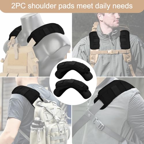 ZINZ 2-Pack Universal Wide Shoulder Pad with Ultra Thick Cushion for Bag Luggage Backpack Bag Crossbody - color: Black