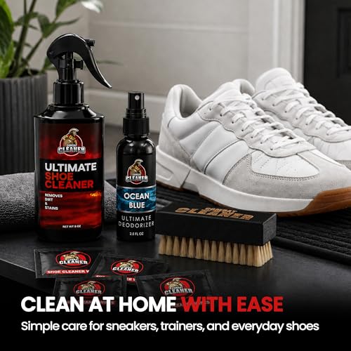 Combat Cleaner Shoe Cleaning Kit – Complete Sneaker Care Solution for Leather, Suede, Canvas, Mesh, Nubuck & More - color: Shoe Cleaner + Deodorizer