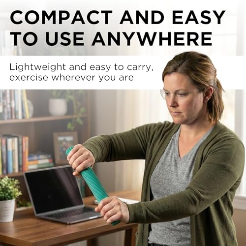 THERABAND FlexBar, Flex Bar, Physical Therapy, Tennis Elbow, M, Green | Flex therapy bar for physical therapy, wrist and forearm exercise, with non slip grip and compact design - color: Green - Medium, style: Old Version