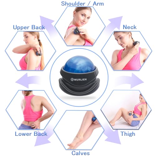 Massage Roller Ball, Tight and Sore Muscles Relief, Manual Massager, Alleviating Shoulder, Arms, Back, Legs, Calves or Muscle Tension - color: Blue