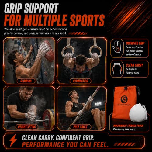 Gym Chalk Balls & Storage Bag, Superior Grip & Less Mess, 120g | Refillable chalk balls for climbing, rock climbing, bouldering, gymnastics, weightlifting & workout