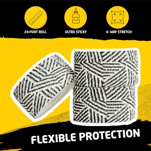Gym & Hook Grip Tape - Thumb & Finger Protection - for Cross Training, Weightlifting, Gymnastics & More - Stretchy Adhesive Athletic Weightlifting Tape - 24 ft Long 3 Pack - color: Zebra
