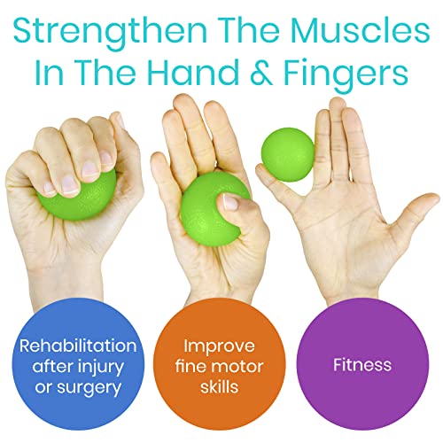 Vive Squeeze Balls for Hand Therapy, Exercise, Arthritis (w/Rehab Video App) - Grip Strengthener Occupational Equipment for Finger, Wrist, Carpal Tunnel, Pain Relief