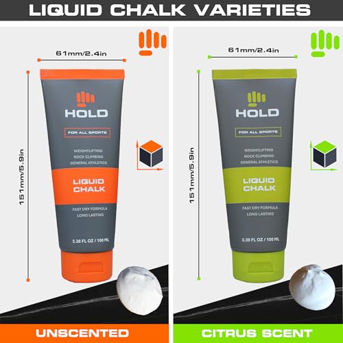 HOLD Liquid Sports Chalk for Climbing, Weightlifting, Gymnastics & Powerlifting – No Additives, Non-Toxic, Sweat-Resistant, Strong Grip Performance - style: Unscented
