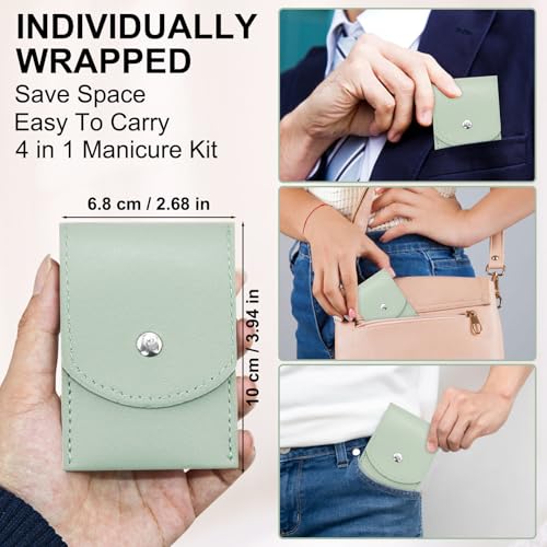 20 Sets Manicure Set Bulk, Nail Clippers Kit Stainless Steel Fingernail Clippers Set, Sturdy Nail Tip Cutter Trimmers Professional Grooming Toenail Clippers Personal Pedicure Kits Gift (Green 4 in 1) - color: Green
