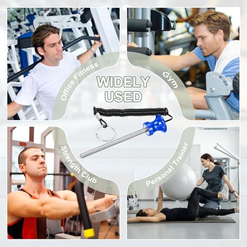 Weight Stack Pin, Weight Gym Pin Strength Training Equipment Replacement with Pull Rope for Commercial Home - color: Blue, size: 0.3 x 4.7 Inch