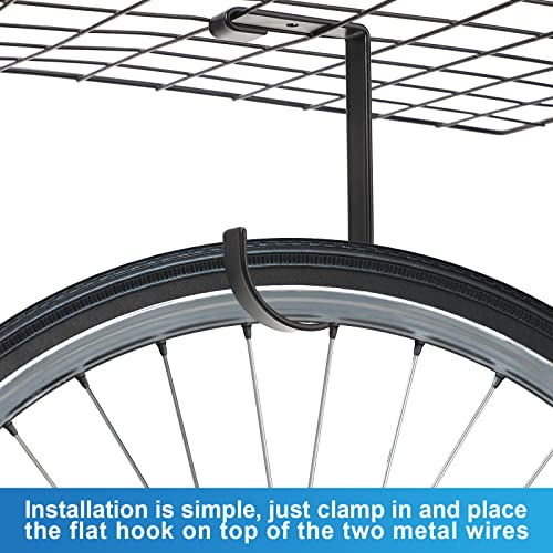 Ferraycle 12 Pcs Add-on Storage Hooks for Ceiling Rack and Wall Shelving, Bike Hanging and Flat Hooks, Black