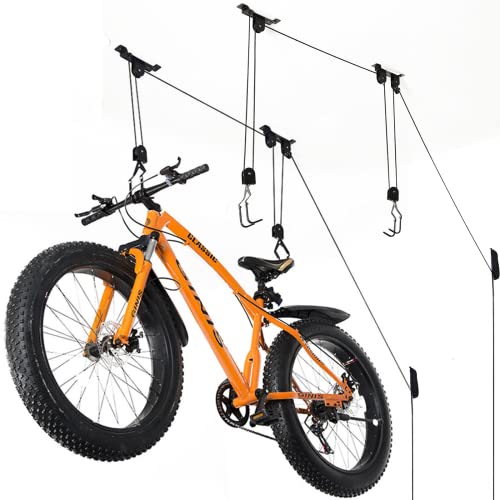 Wallmaster Ceiling Bike Mount Hanger, Bike Ceiling Lift Hoist, Bike Pulley System for Garage, Indoor Bicycle Hooks, 2 pack - size: 2Pack