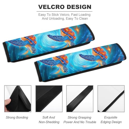 2 Pack Soft Padded Seat Belt Cover for Girls and Boys, All Vehicles, Nautical Coastal Ocean Sea Space Turtle Harness Pads Strap, Anti-Slip Pad - color: Pattern 392