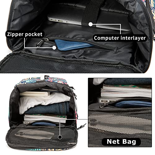 Gym Duffle Bag Waterproof black Laptop Backpack Suitable for Hiking, Fishing, Travel 40L Large Capacity Trendy Cool Lightweight Backpack for Men and Women (Black)… - color: Black