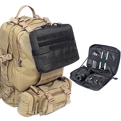 Azarxis Equipment Multi-Purpose Tactical EDC Admin MOLLE Pouch Utility Tools Bag Organizer Military Waist Belt Modular Attachment - color: #03 - Black