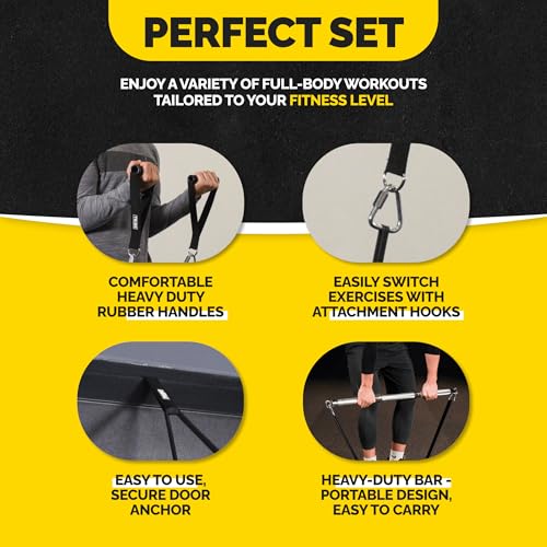 Long Resistance Bands Set, 5 Pull Up Assistance Bands for Working Out | 5 resistance levels, natural latex construction, exercise bands for strength training, stretching and physical therapy - color: Black 3