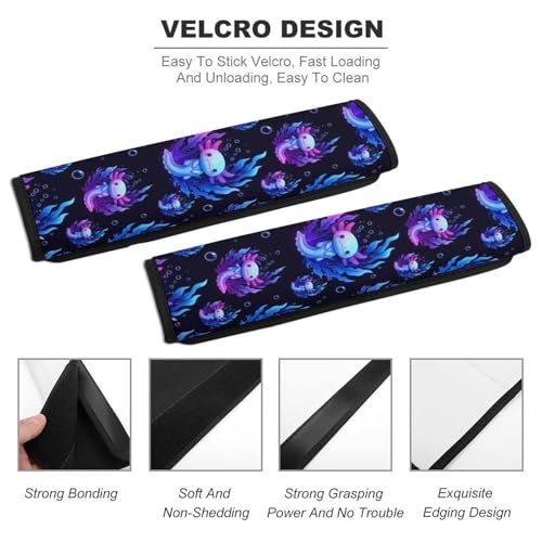 2PCS Lovely Axolotls Gifts Axolotl Seat Belt Cover Breathable Automotive Seat Belt Protector for Adult Use, Most Cars, Pressure Relief - color: Pattern 491